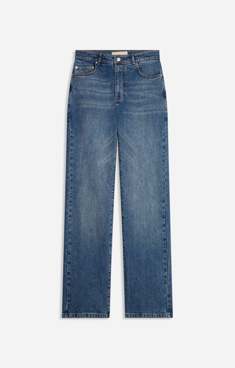Ryder Straight-Leg Pants, Cotton, straight-leg 5-pocket, high-waisted ecru