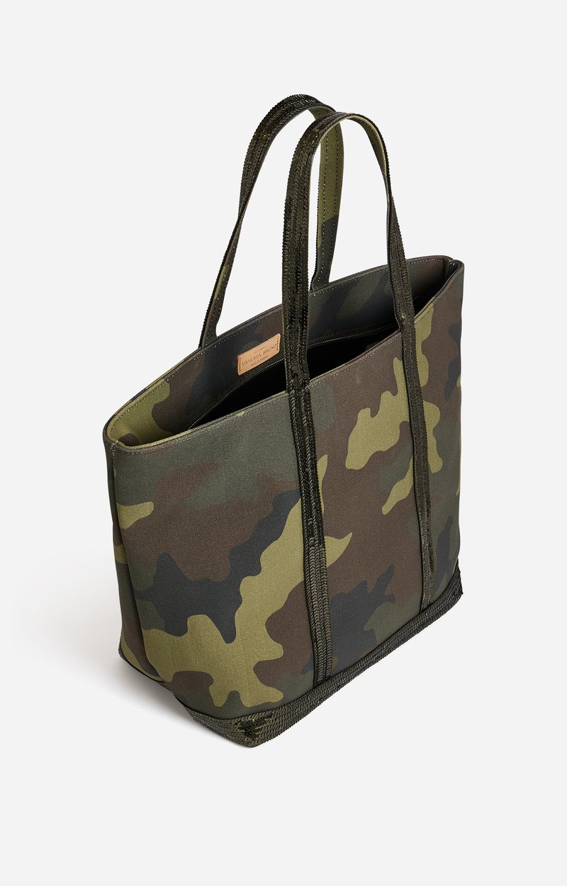 Canvas L Zipped Cabas Tote Made in France, Shoulder Bag MILITARY Vanessa Bruno