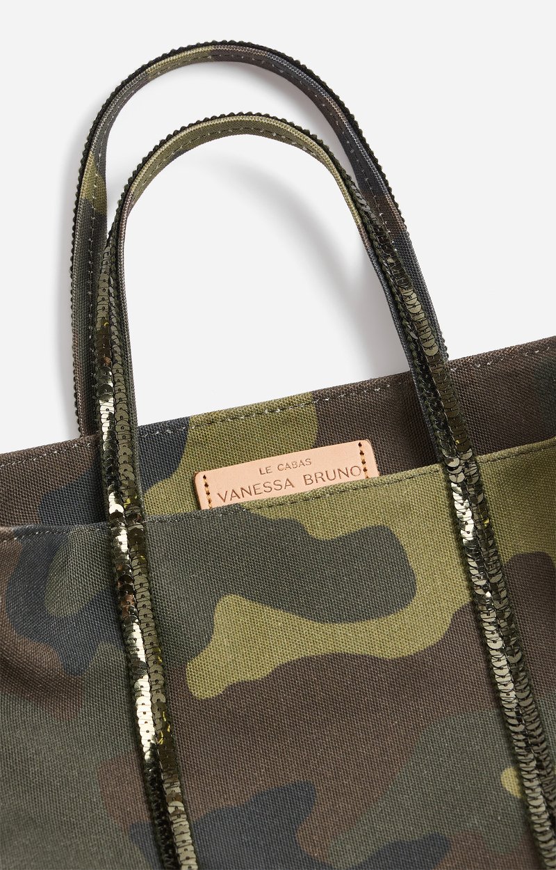 Canvas S Zipped Cabas Tote Made in France, Crossbody Bag MILITARY Vanessa Bruno