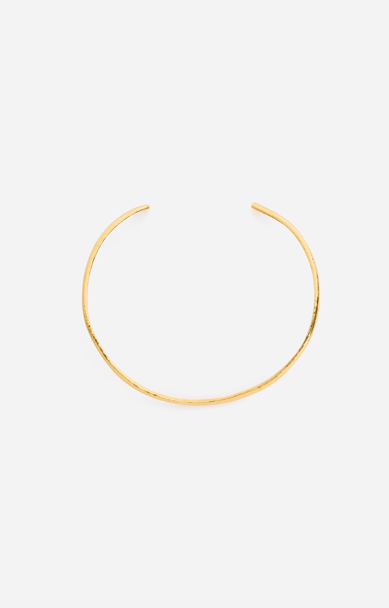 Heribart Brass Choker, Gold-Plated Brass, Hammered Finish