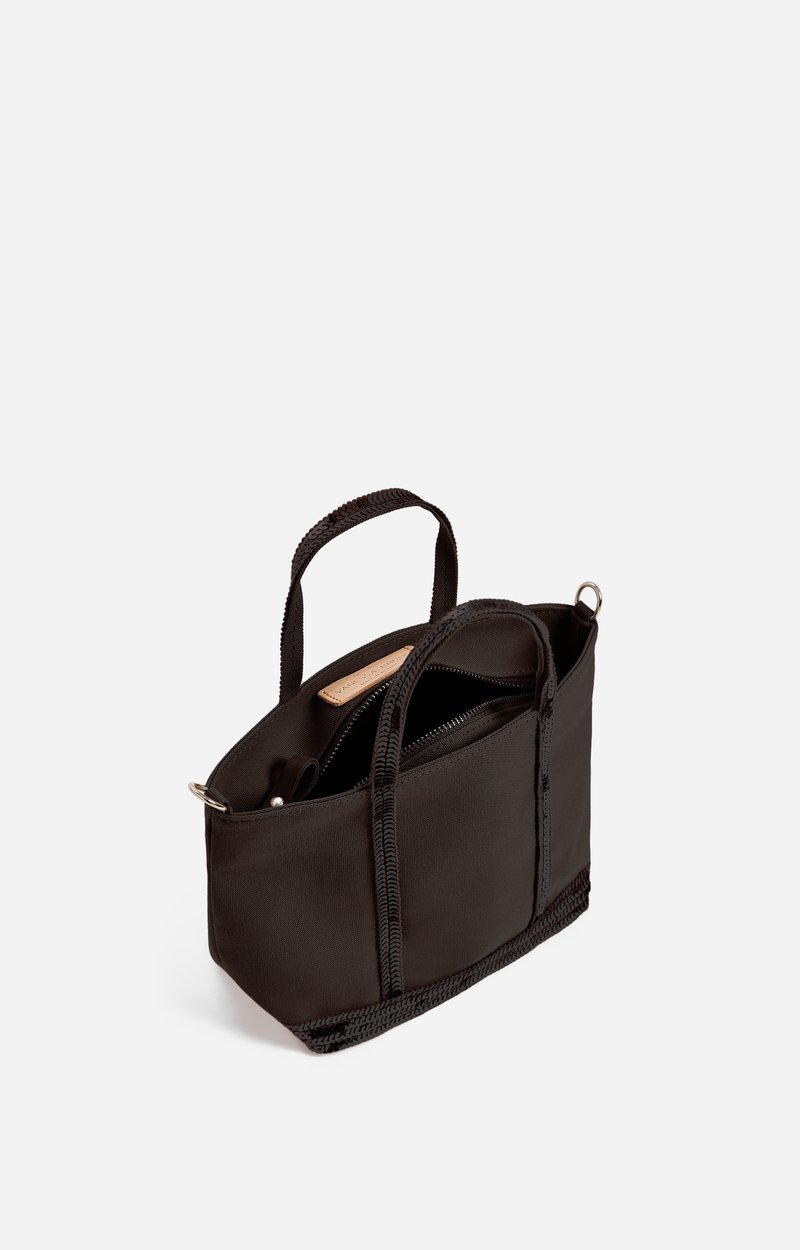 Canvas XS Zipped Cabas Tote In canvas & sequins COFFEE Vanessa Bruno