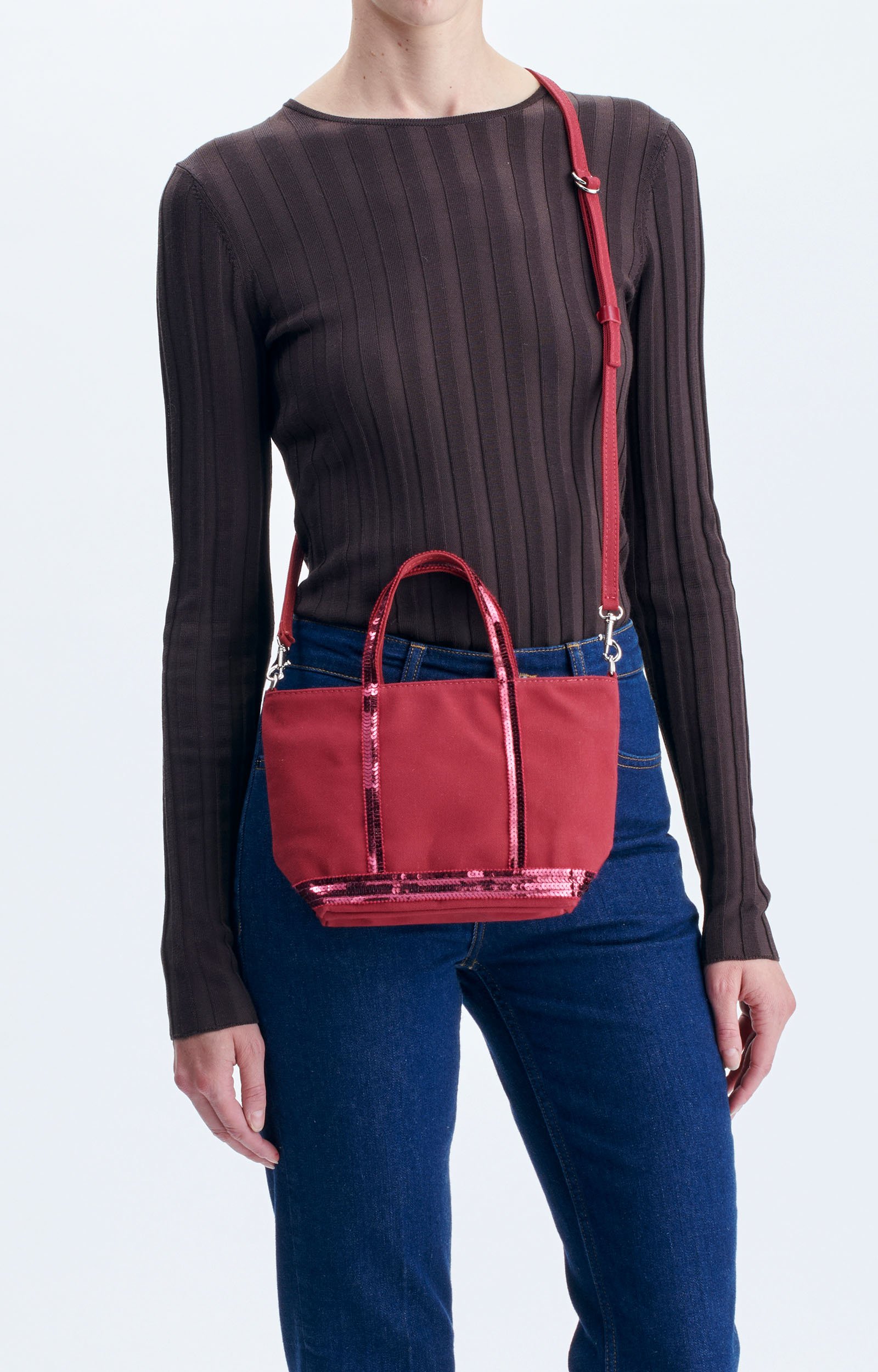 Canvas XS Zipped Cabas Tote In canvas & sequins Goji Vanessa Bruno