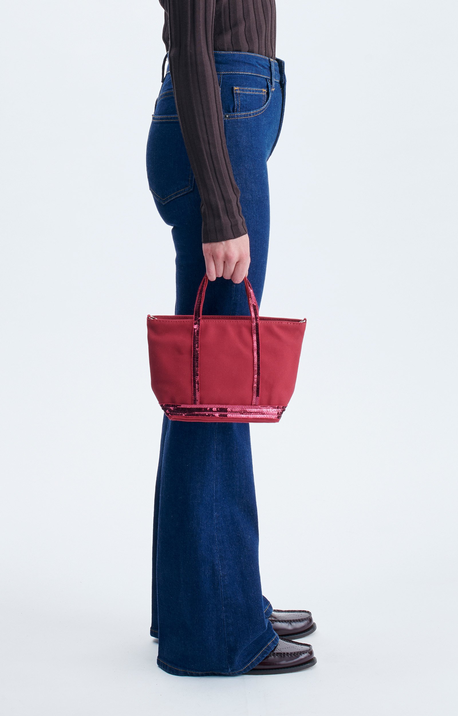 Canvas XS Zipped Cabas Tote In canvas & sequins Goji Vanessa Bruno