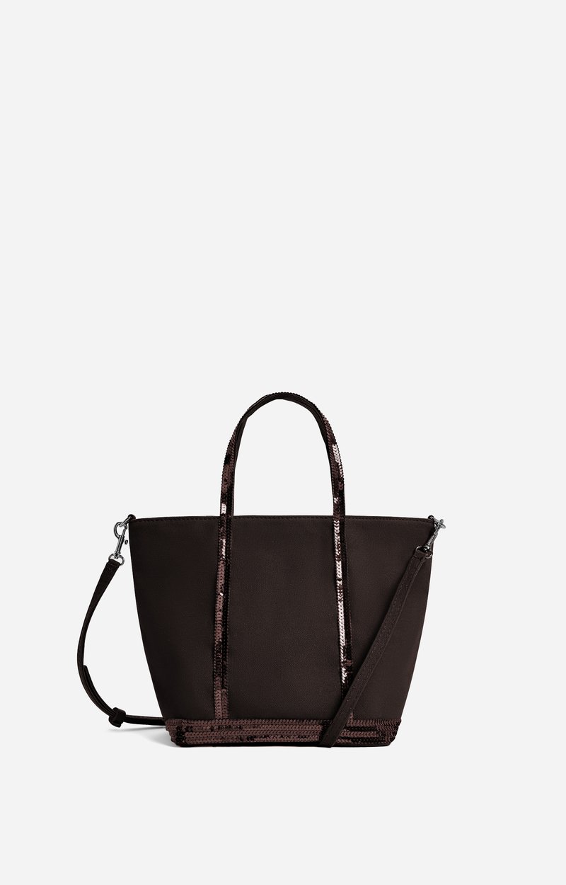 Canvas S Zipped Cabas Tote In canvas & sequins COFFEE Vanessa Bruno