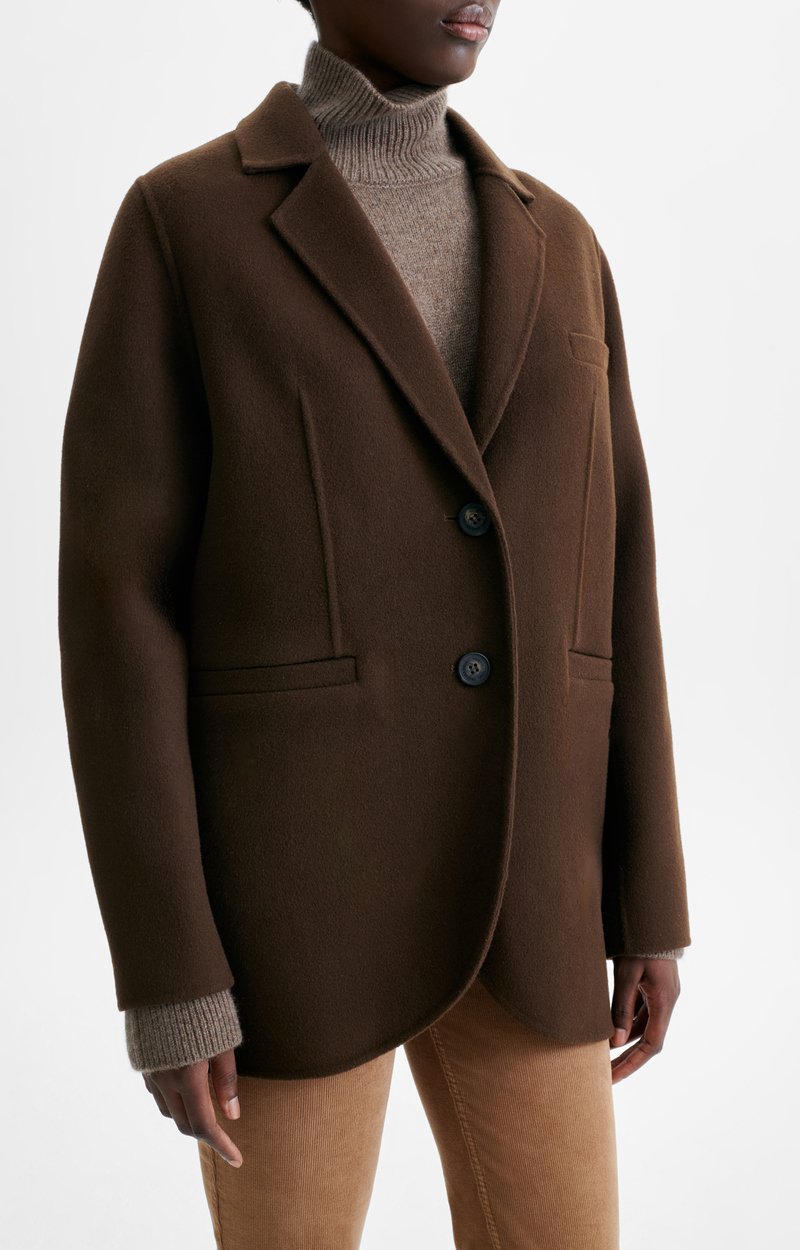 Marc Jacket Oversized jacket in double-face wool CHOCOLATE Vanessa Bruno