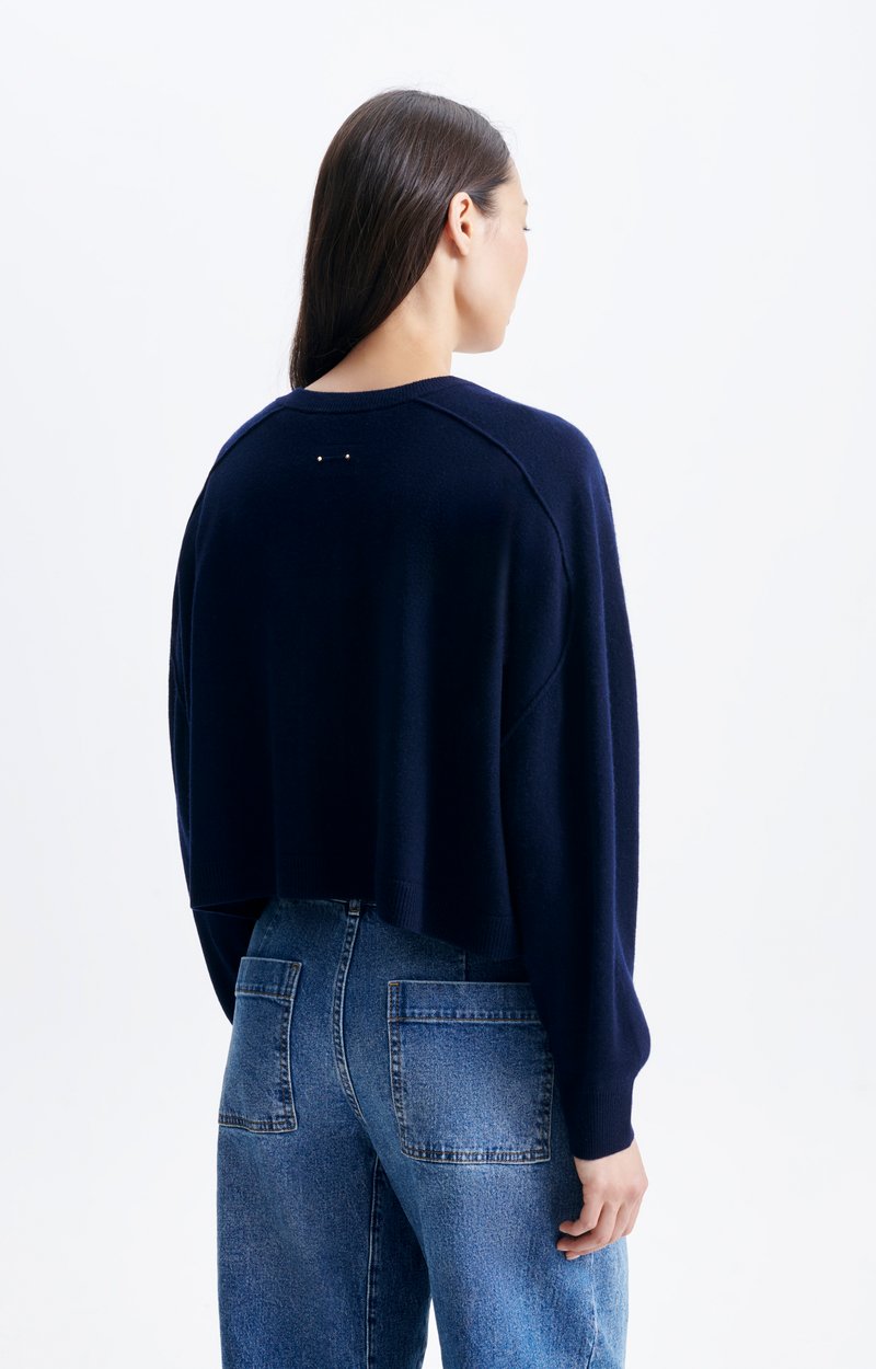 Douve Cardigan Cropped merino cardigan Navy Blue Vanessa Bruno