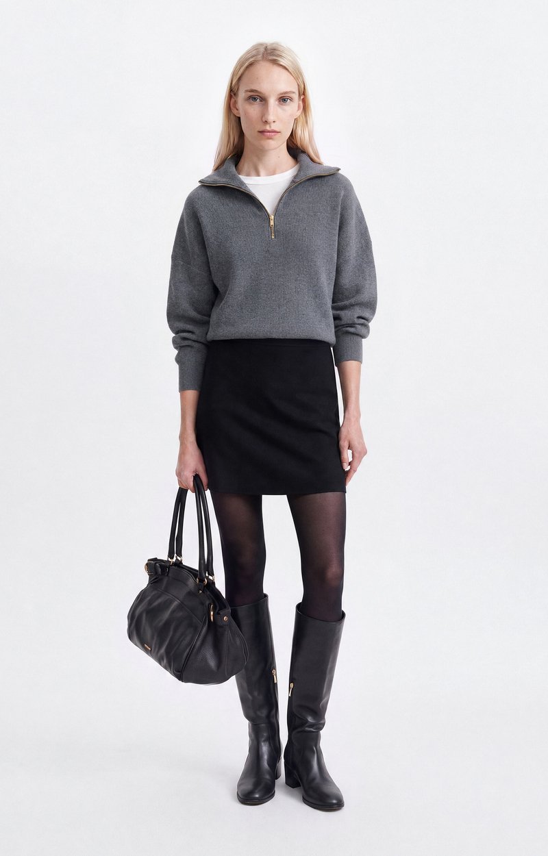 Juna Skirt Mini skirt in double-face wool Black Vanessa Bruno