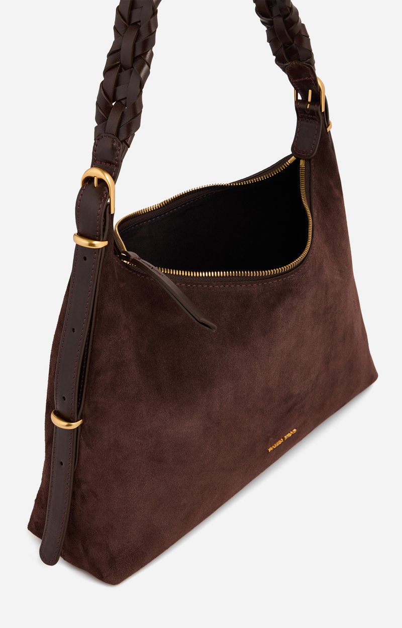 Small Leather Jess Hobo Bag Cowhide leather, made in Italy CHOCOLATE Vanessa Bruno