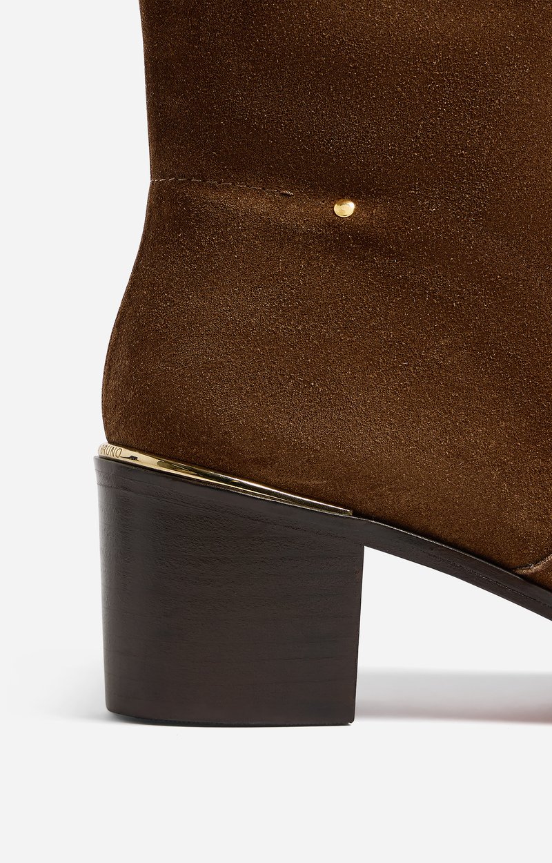 High Suede Leather Boots Suede leather, 45 mm heel Caramel Vanessa Bruno