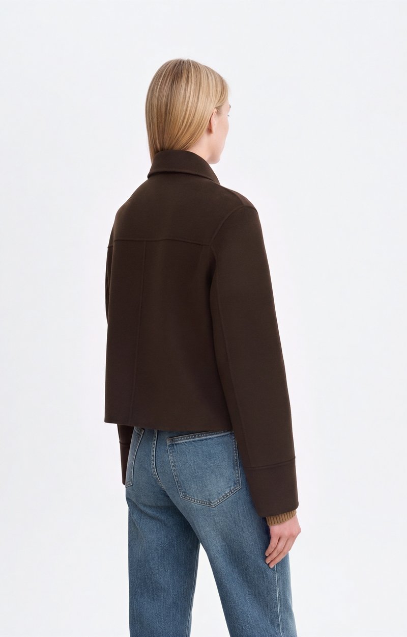 Henri Jacket Short jacket in double-face wool CHOCOLATE Vanessa Bruno