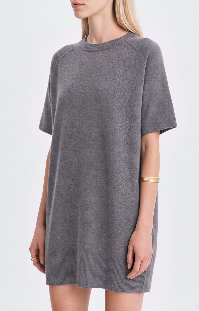 Hermione Dress Merino knit dress, relaxed cut Tweed grey Vanessa Bruno