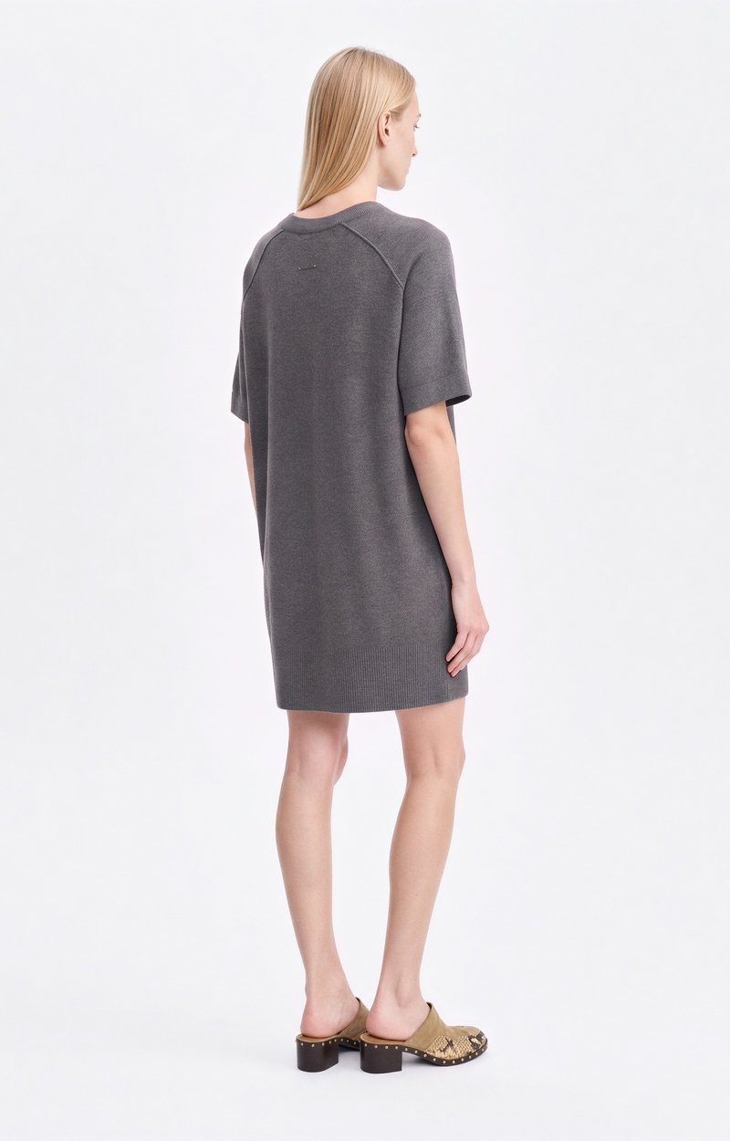 Hermione Dress Merino knit dress, relaxed cut Tweed grey Vanessa Bruno