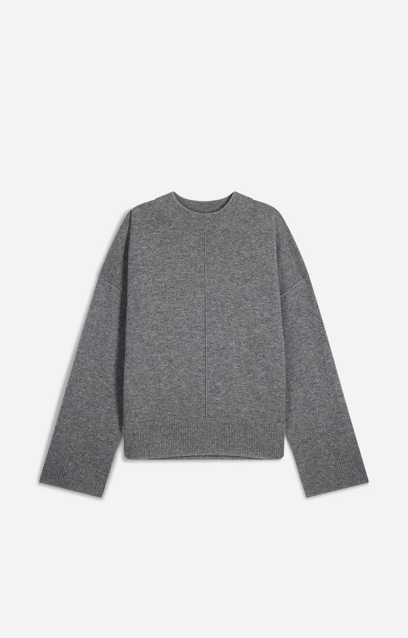 Hatis Sweater Round-neck sweater, centre-front seam Tweed grey Vanessa Bruno