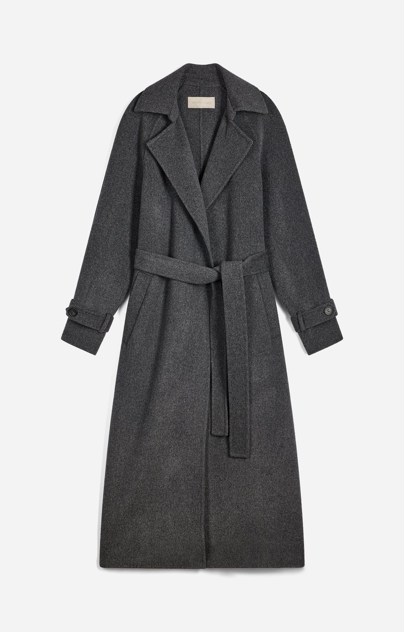 Faro Coat Long wrap coat in wool HEATHER ANTHRACITE Vanessa Bruno