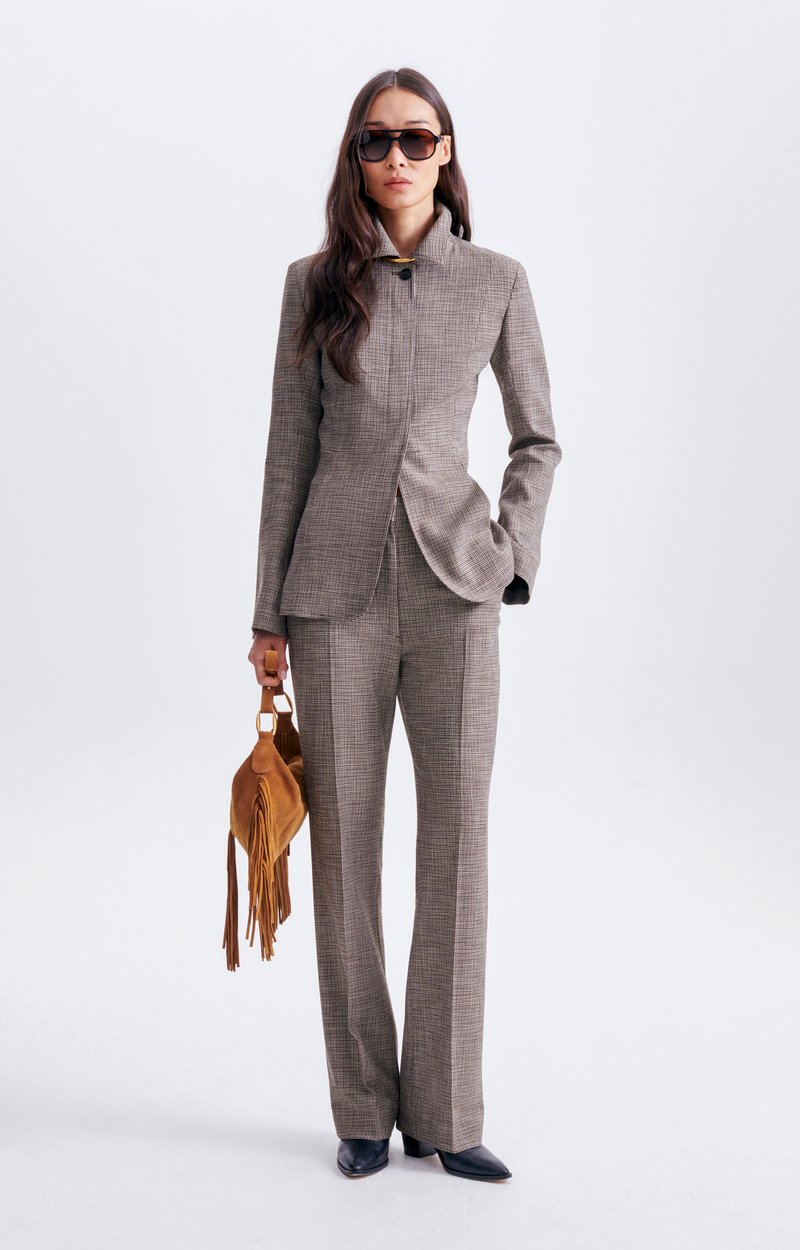 Godji Jacket Fitted tailored jacket in viscose, brown shade Classic Brown Vanessa Bruno