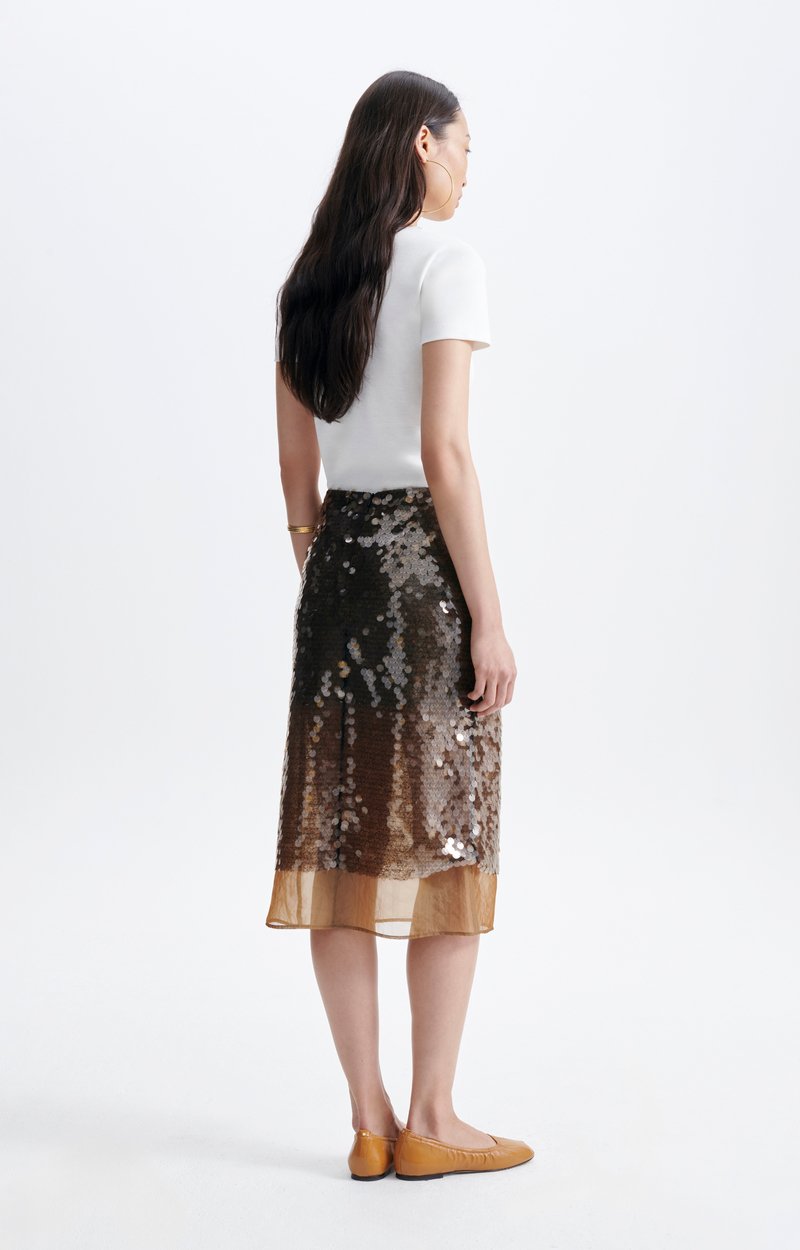 Heasy Skirt Sequined midi skirt, brass shade VB BRASS Vanessa Bruno