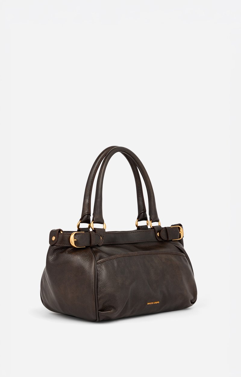 Small Leather Lune Bag Vintage-effect leather, limited edition COFFEE Vanessa Bruno