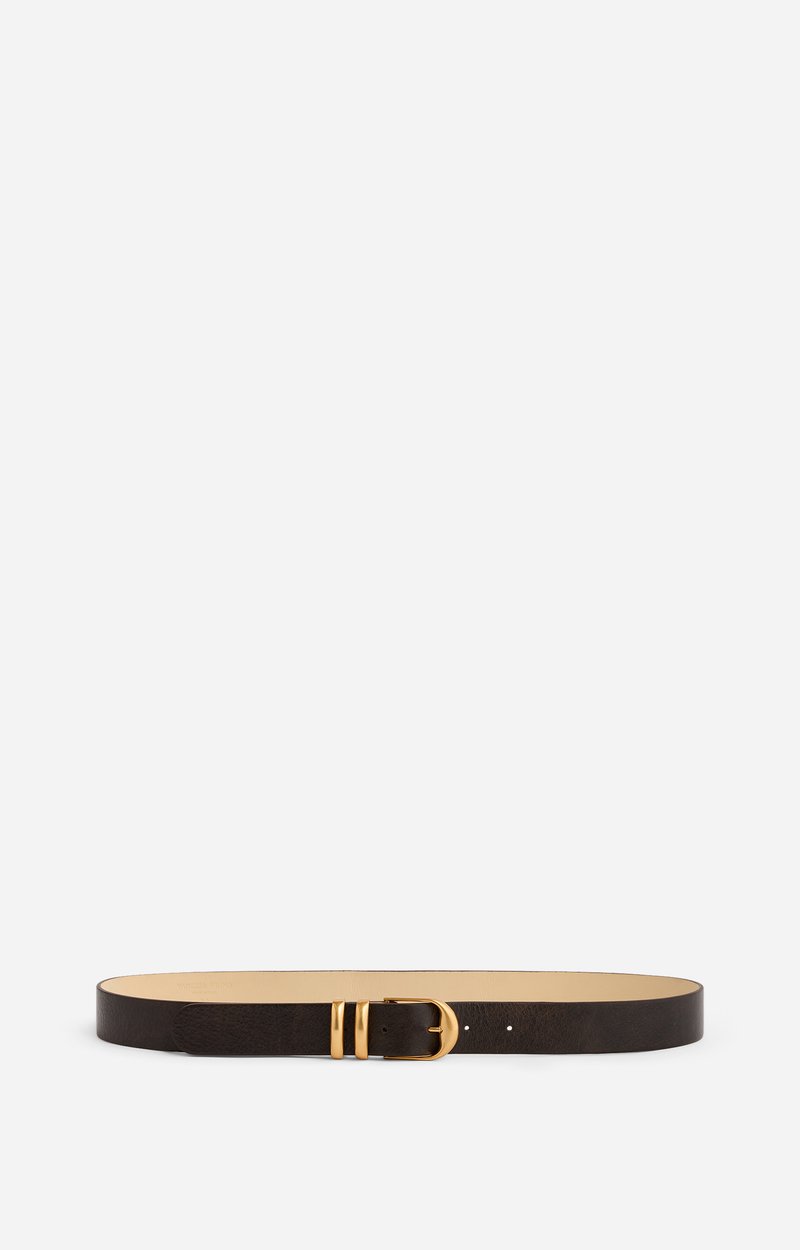 Caf&eacute; Leather Belt 30Mm Suede leather, gold buckle COFFEE Vanessa Bruno