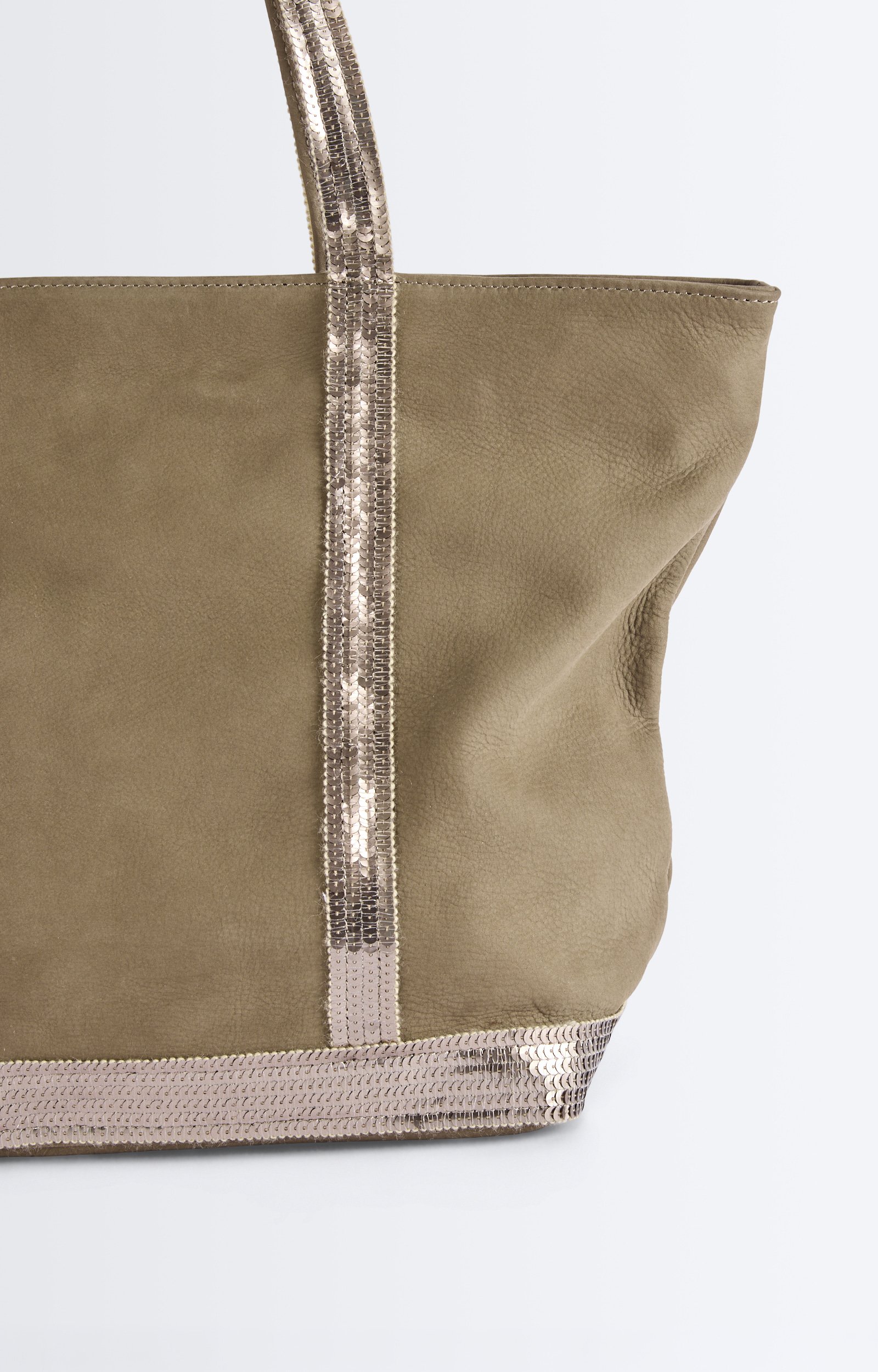Nubuck Leather M Zipped Cabas Tote In leather, sequin trims ELEPHANT Vanessa Bruno