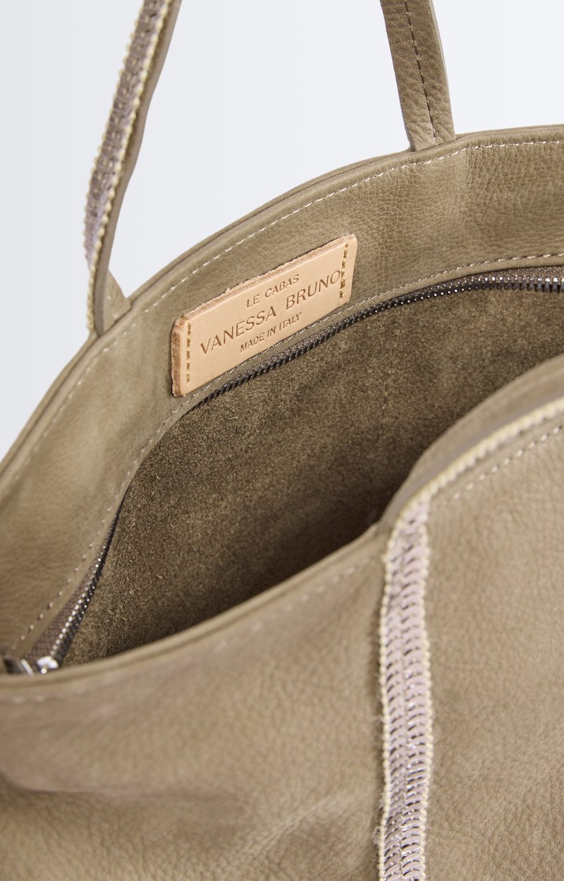 Nubuck Leather S Zipped Cabas Tote In leather, sequin trims ELEPHANT Vanessa Bruno