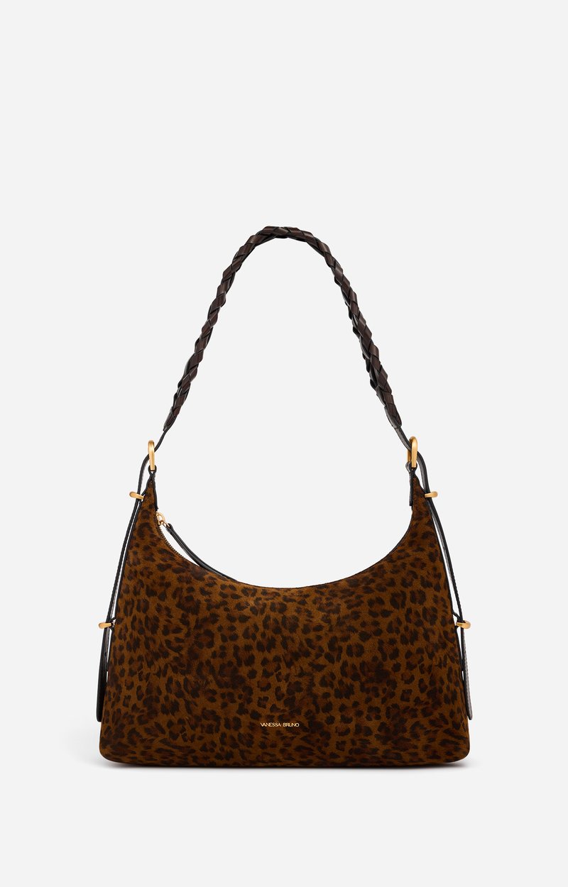 Small Jess Leopard Hobo Bag Leopard-print velvet leather Fawn Vanessa Bruno