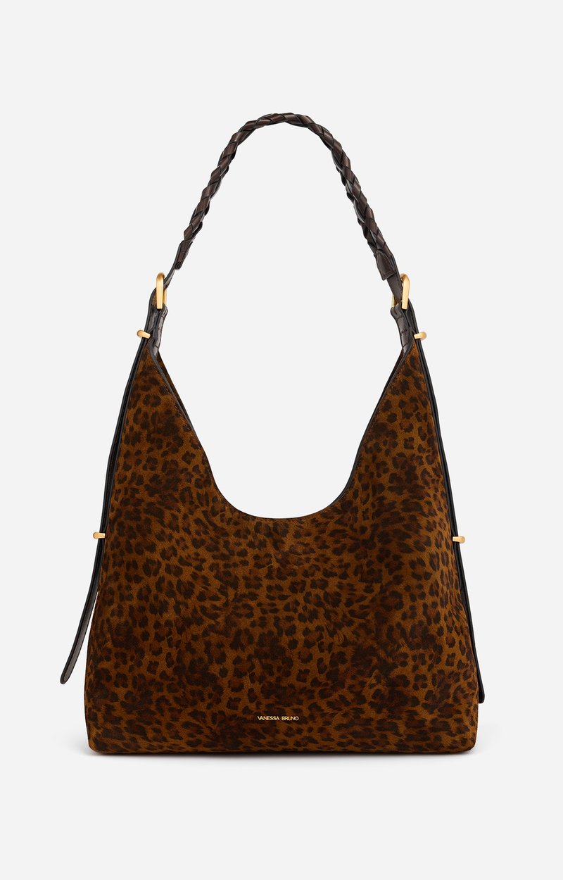 Large Jess Leopard Hobo Bag Leopard-print velvet leather Fawn Vanessa Bruno