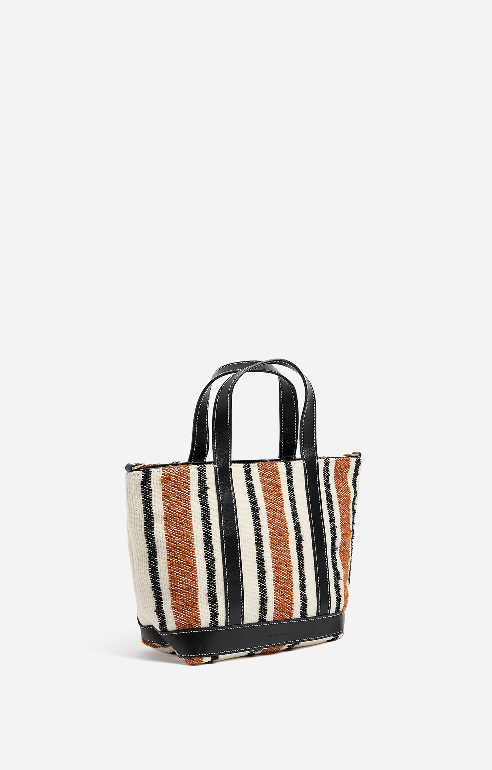 Woven S Zipped Cabas Tote Woven canvas, removable strap MULTICO/BISCUIT Vanessa Bruno