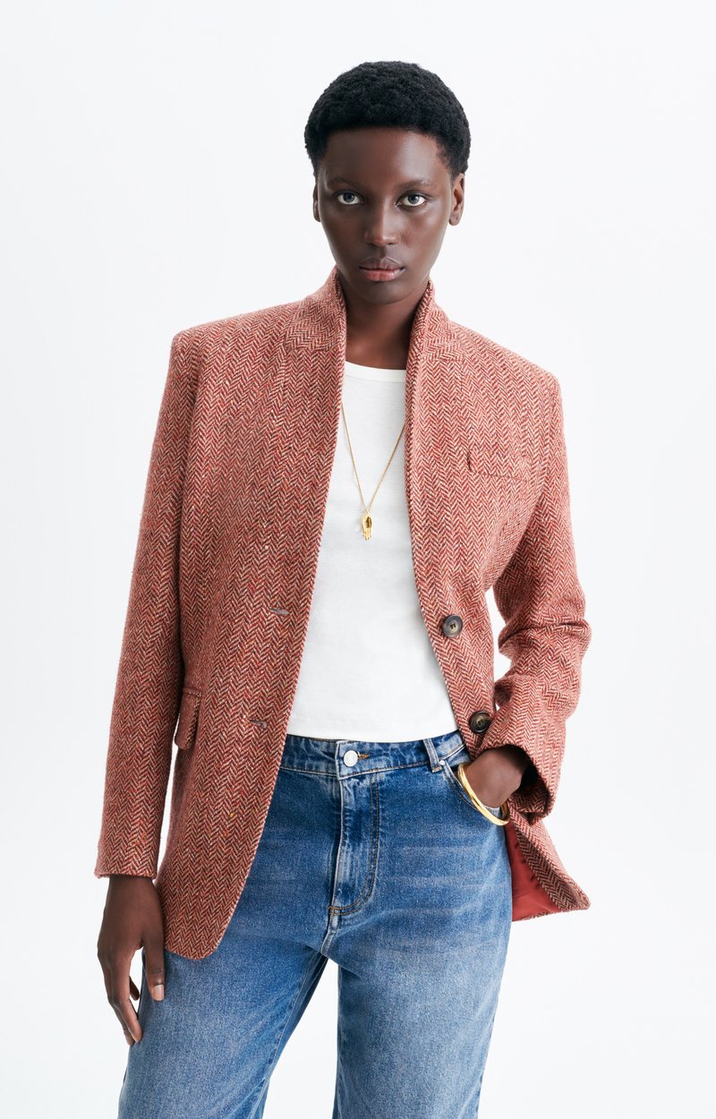 Jovanka Jacket Straight wool-blend jacket CHERRY/MULTICO Vanessa Bruno