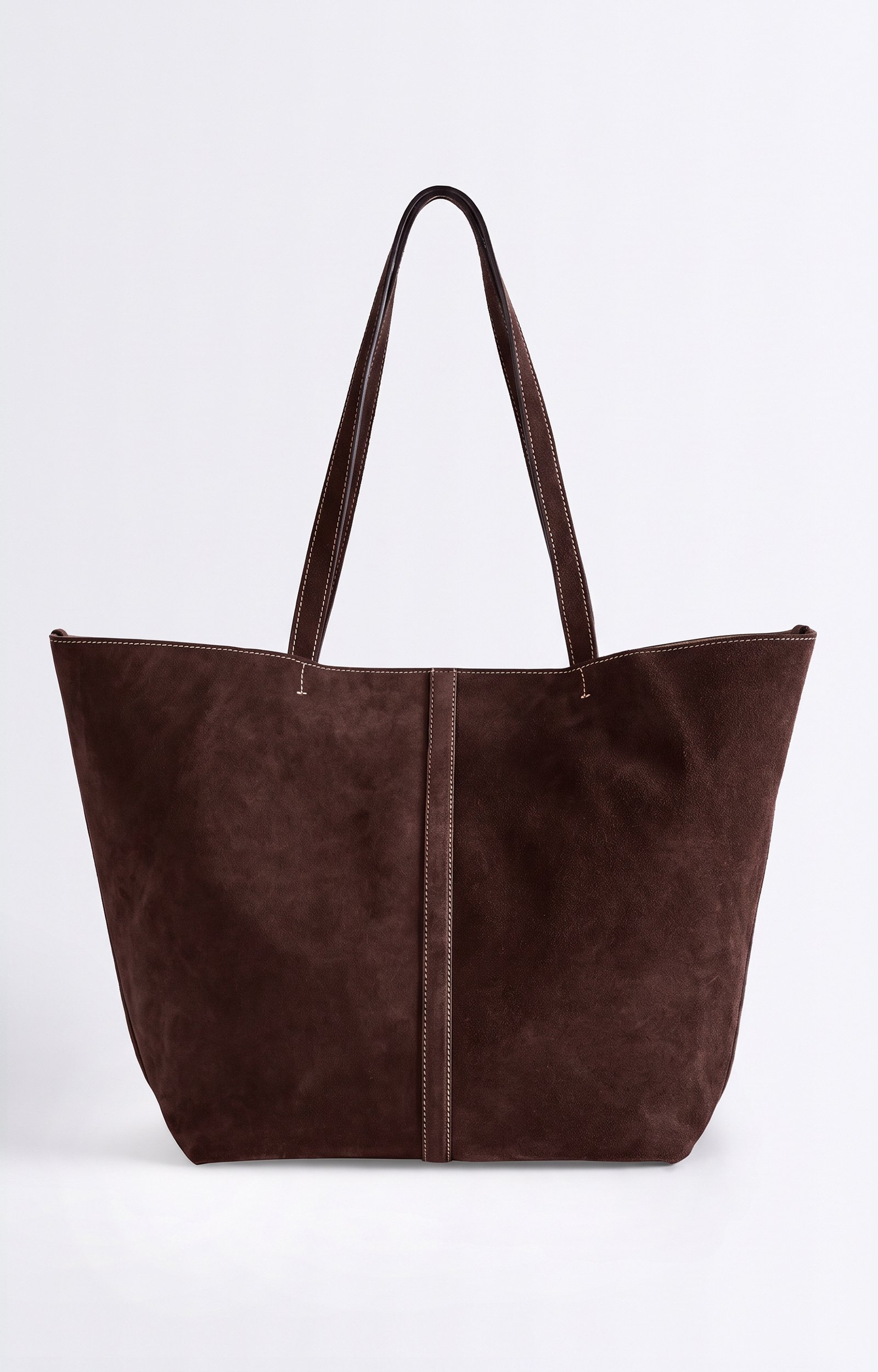 Large Calf Leather Daily Tote, Suede leather tote, large size