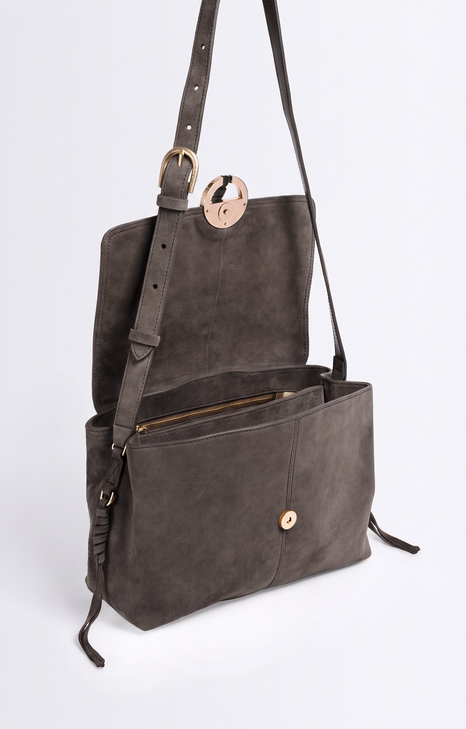 Large Leather Othilia Bag Goatskin crossbody bag, large size Alloy Vanessa Bruno