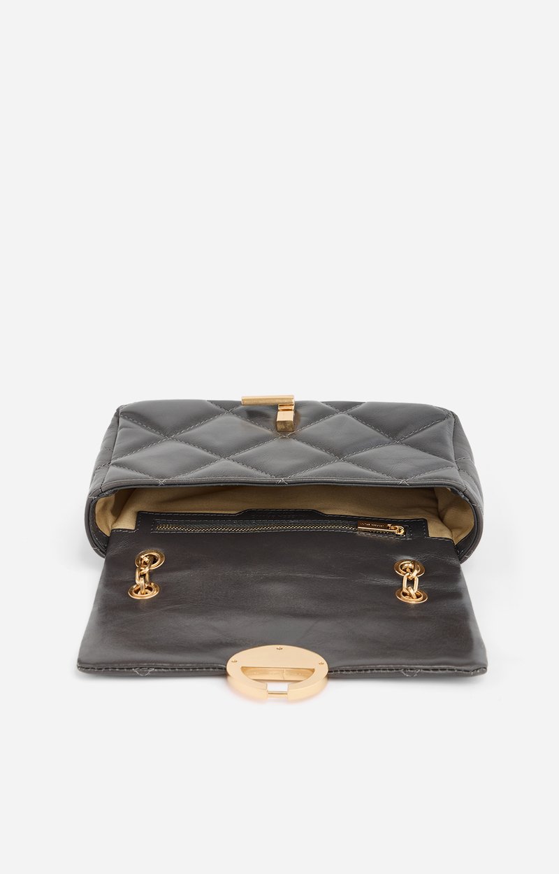 Medium Cracked Leather Moon Bag Crackled quilted leather bag, medium size Ash Vanessa Bruno