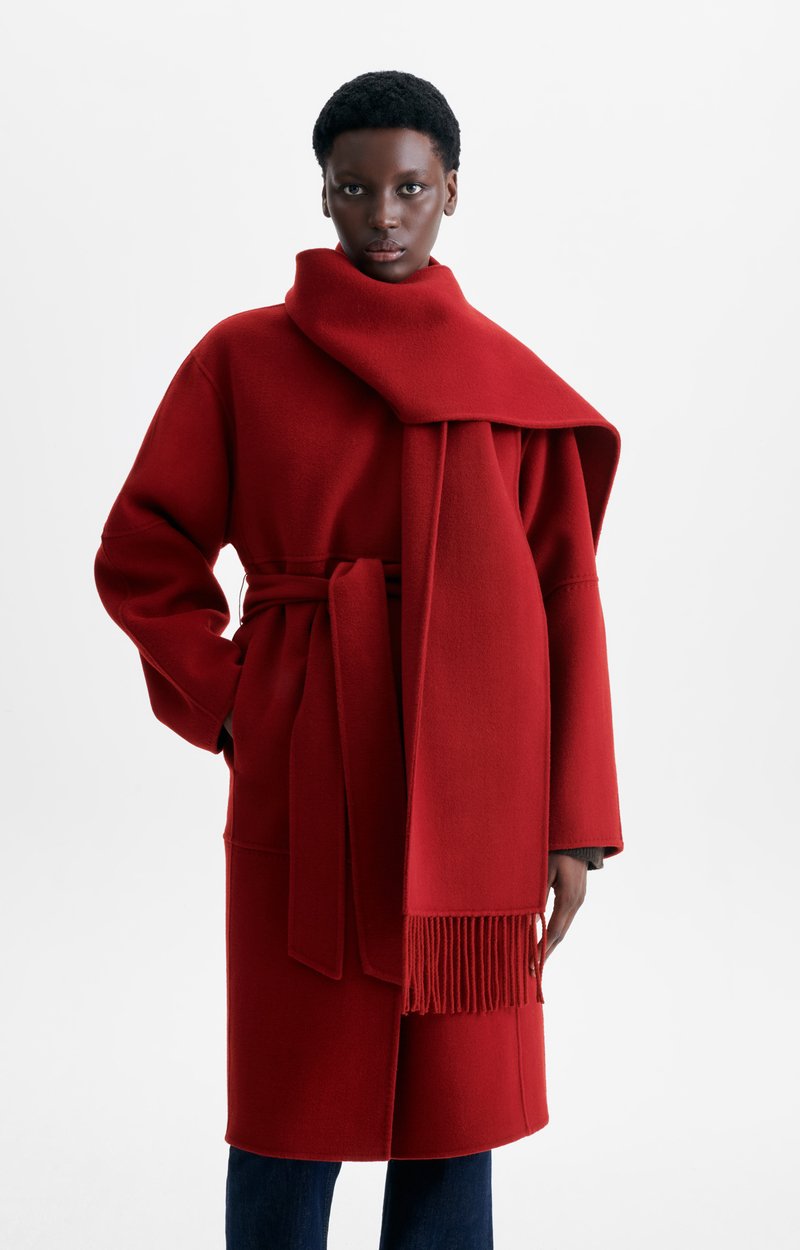 Helie Coat Double-face wool coat and scarf CHERRY Vanessa Bruno