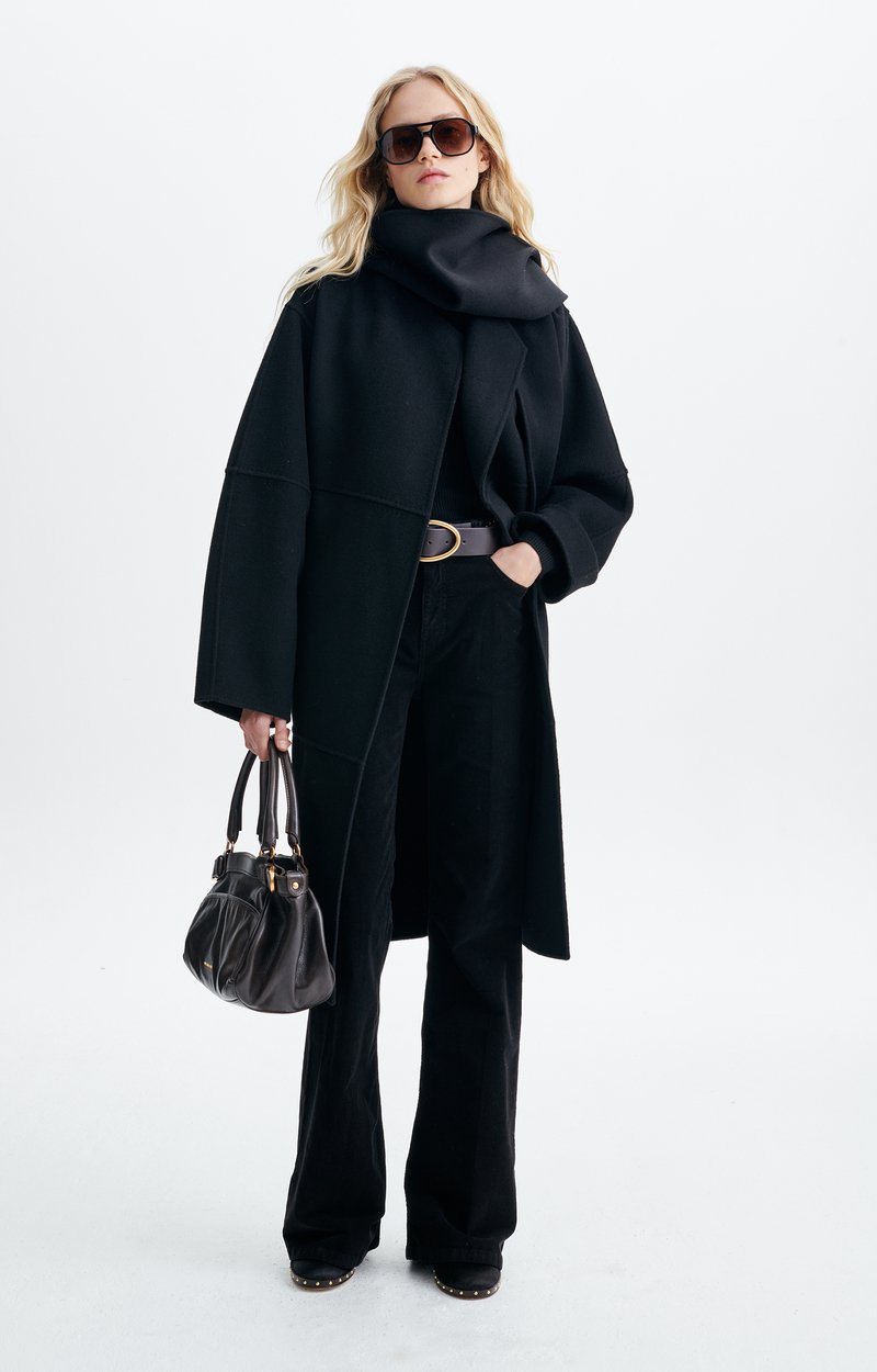 Helie Coat Double-face wool coat and scarf Black Vanessa Bruno