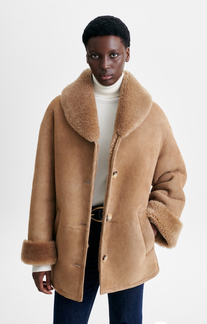 Harlan Jacket Shearling lamb jacket Camel Vanessa Bruno
