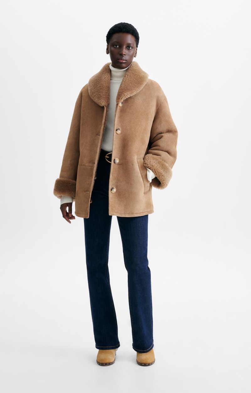 Harlan Jacket Shearling lamb jacket Camel Vanessa Bruno