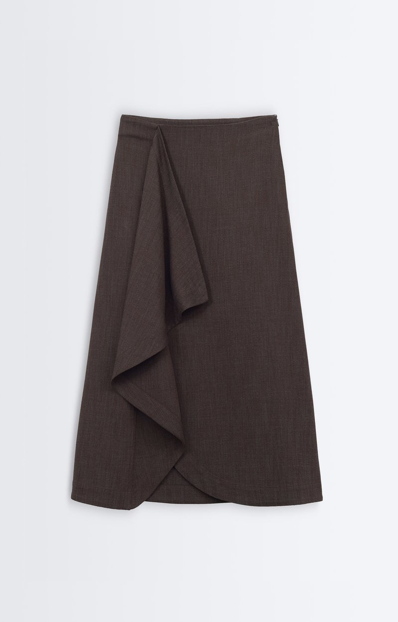 Florida Skirt Draped wool-flannel maxi skirt Classic Brown Vanessa Bruno