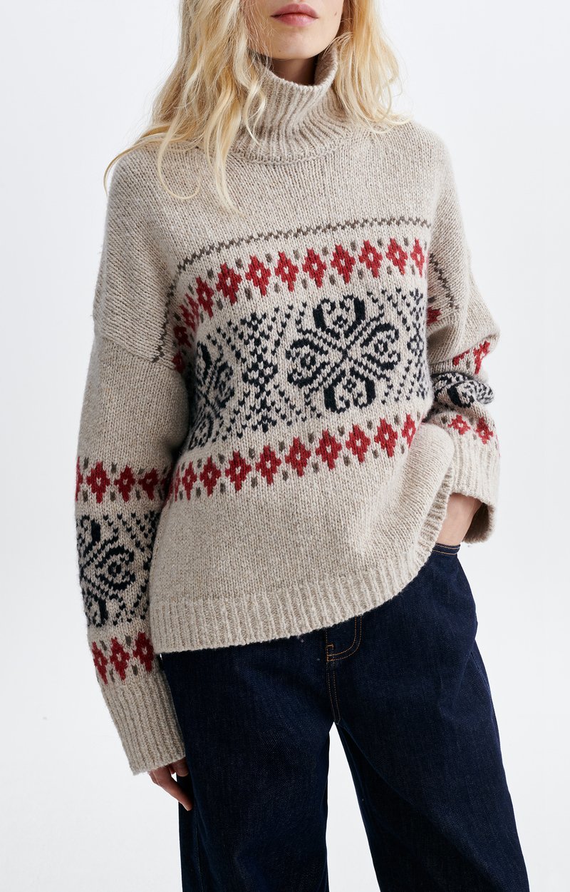 Huguette Sweater Jacquard high-neck jumper Oat Vanessa Bruno
