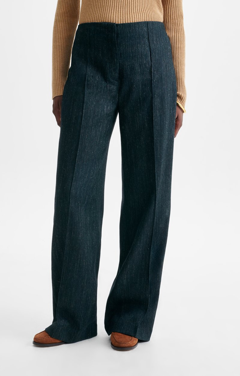 Faru Trousers Straight wool-blend trousers, high waist DARK GREEN Vanessa Bruno