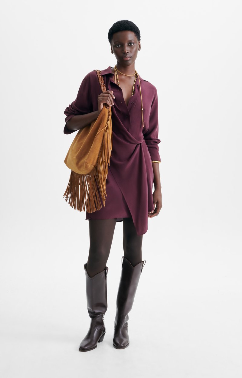 Demi Dress Short silk-and-viscose dress Fig Vanessa Bruno