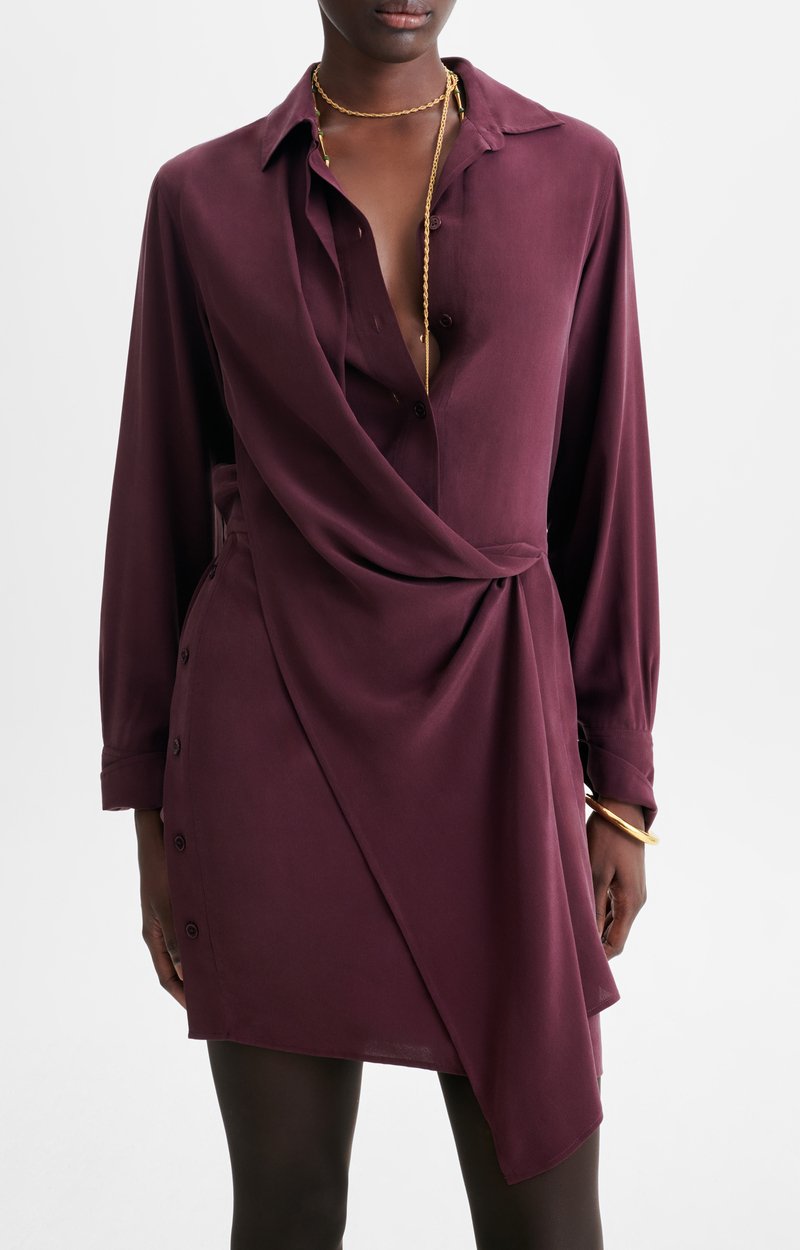 Demi Dress Short silk-and-viscose dress Fig Vanessa Bruno