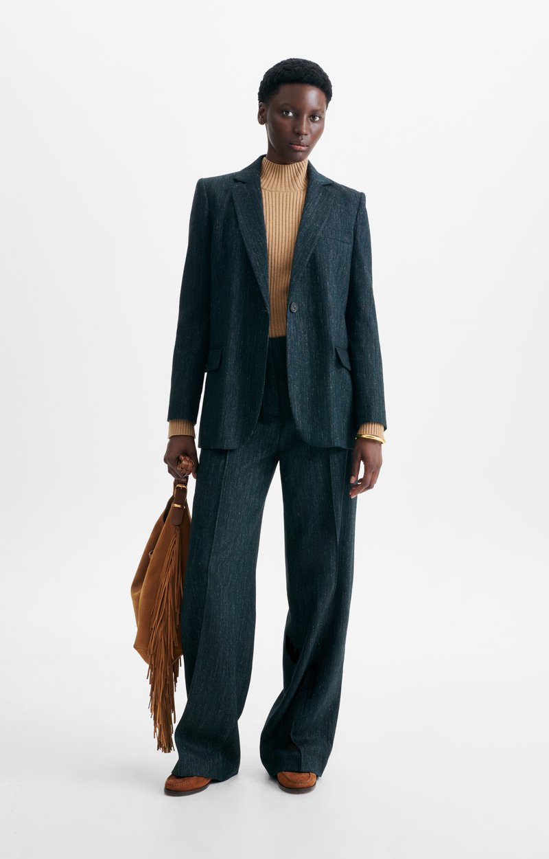 Hilia Jacket Herringbone wool tailored jacket DARK GREEN Vanessa Bruno