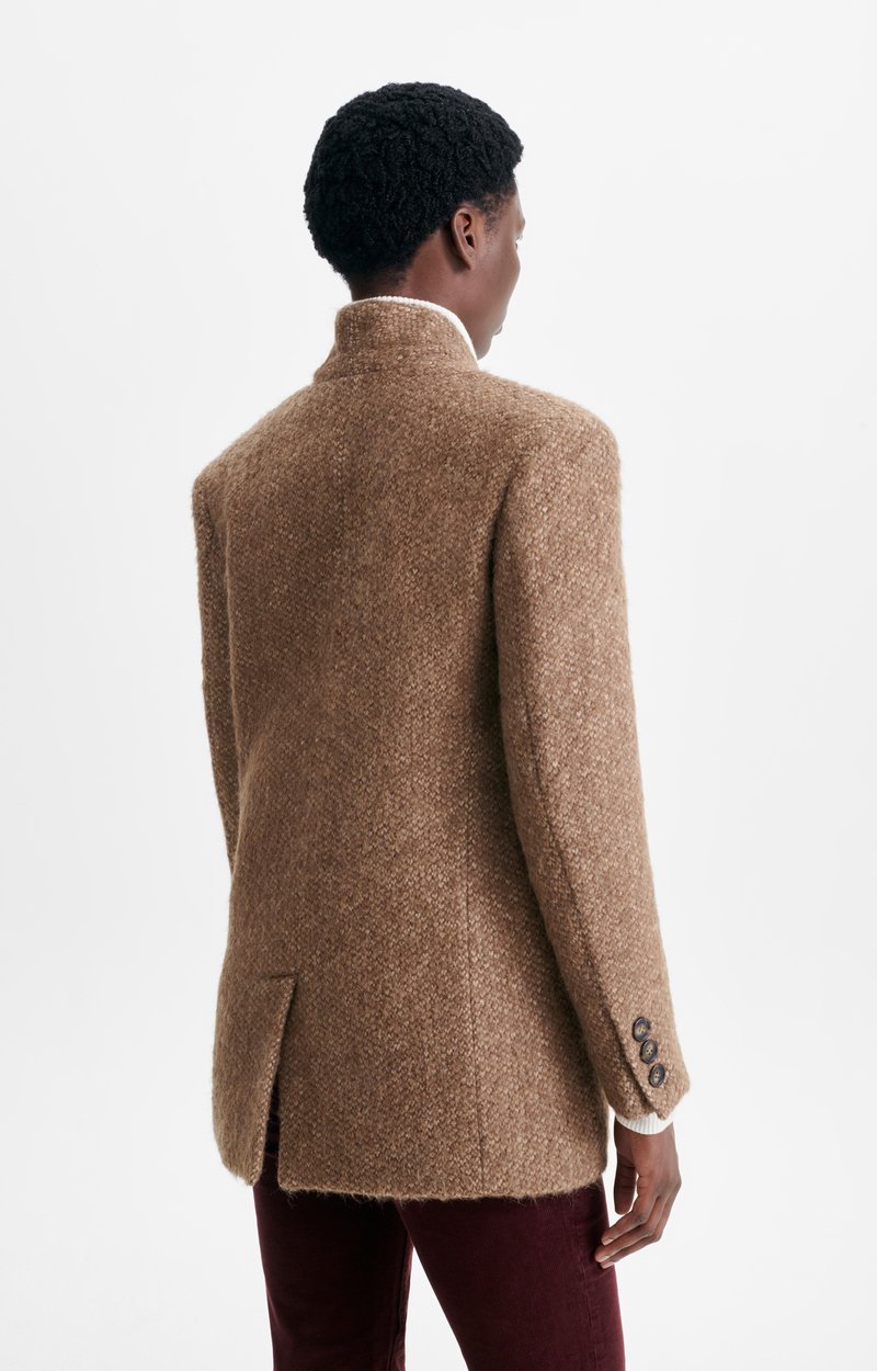Jovanka Jacket Straight mottled wool-blend jacket Heather brown scale Vanessa Bruno