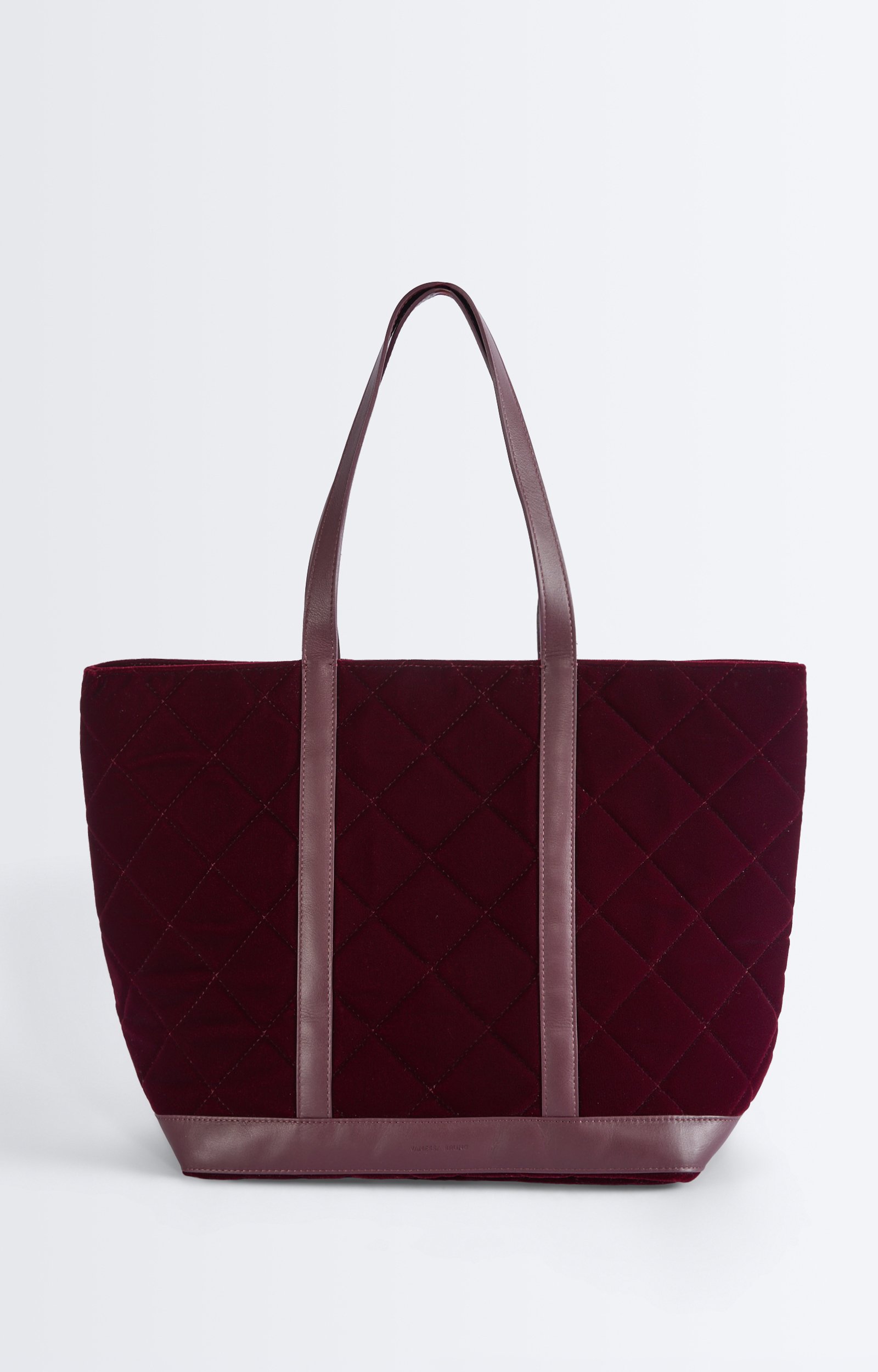 Velvet L Cabas Tote Quilted velvet cabas, large size BURGUNDY Vanessa Bruno