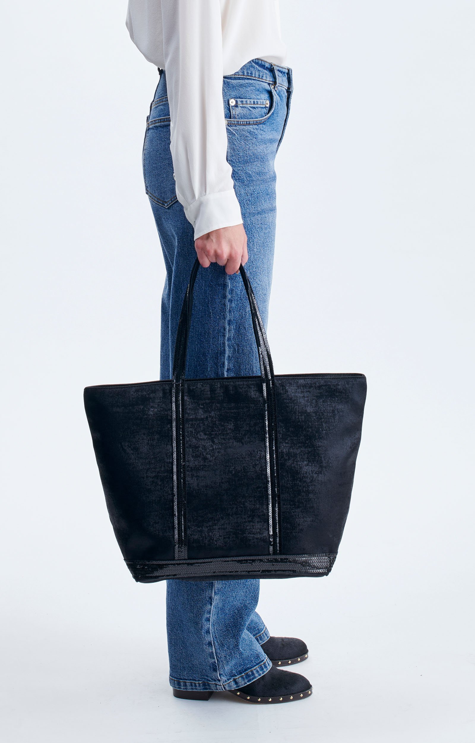 Sequin L Cabas Tote Sequin cabas, large size Black Vanessa Bruno