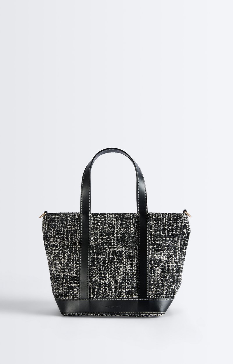 Tweed S Cabas Tote Tweed cabas, removable strap Black / White Vanessa Bruno