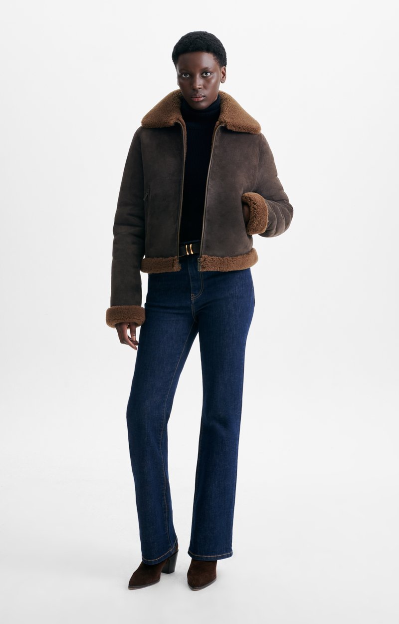 Heloise Jacket Short shearling jacket, aviator spirit BROWN Vanessa Bruno