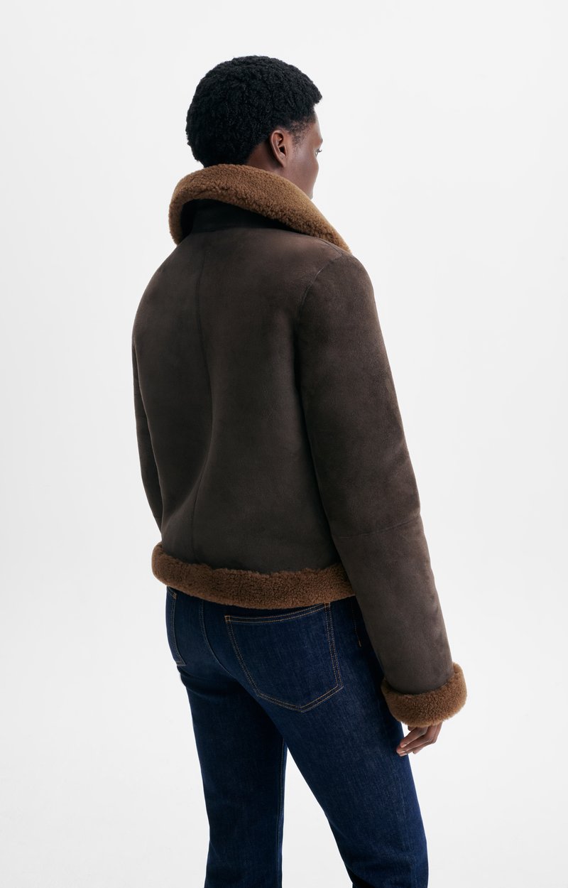 Heloise Jacket Short shearling jacket, aviator spirit BROWN Vanessa Bruno