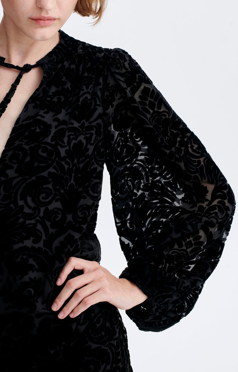 Hina Dress Short burnout velvet dress Black Vanessa Bruno