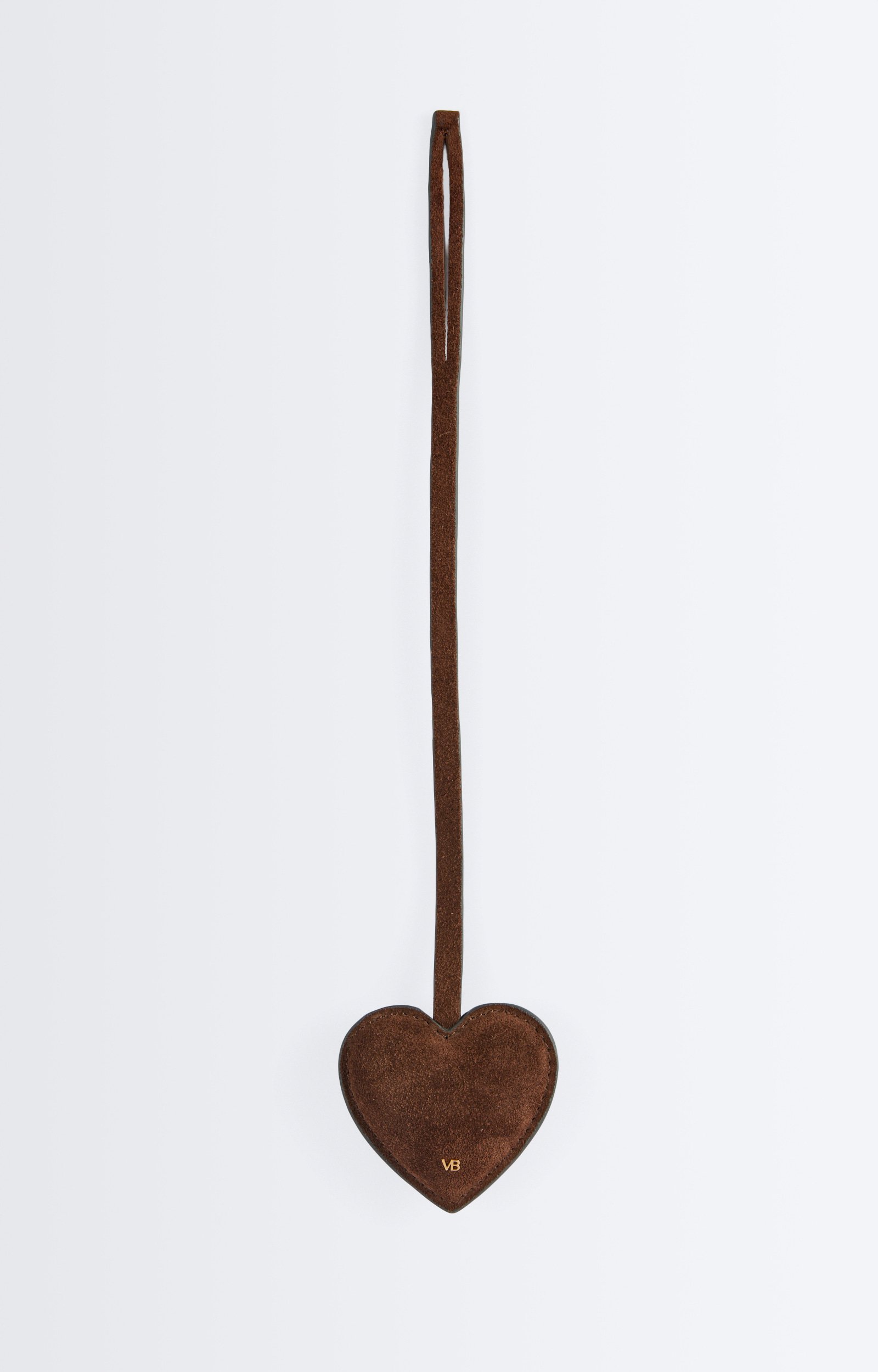 Brown Heart Charm, Cowhide leather heart charm