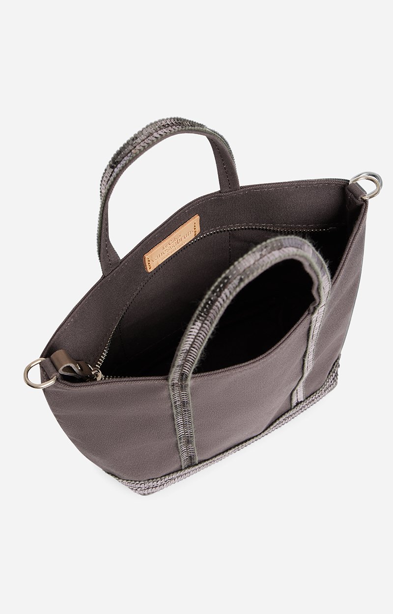 Canvas XS Zipped Cabas Tote Hand or crossbody carry, zip closure ANTHRACITE Vanessa Bruno